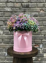 Цветочная композиция из Гипсофила и Розы в шляпной коробке #REPLACE_PRED# Кильмези