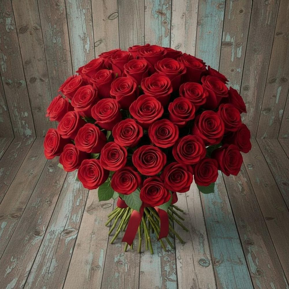 Букет 55 Красных роз Фридом в Кильмези