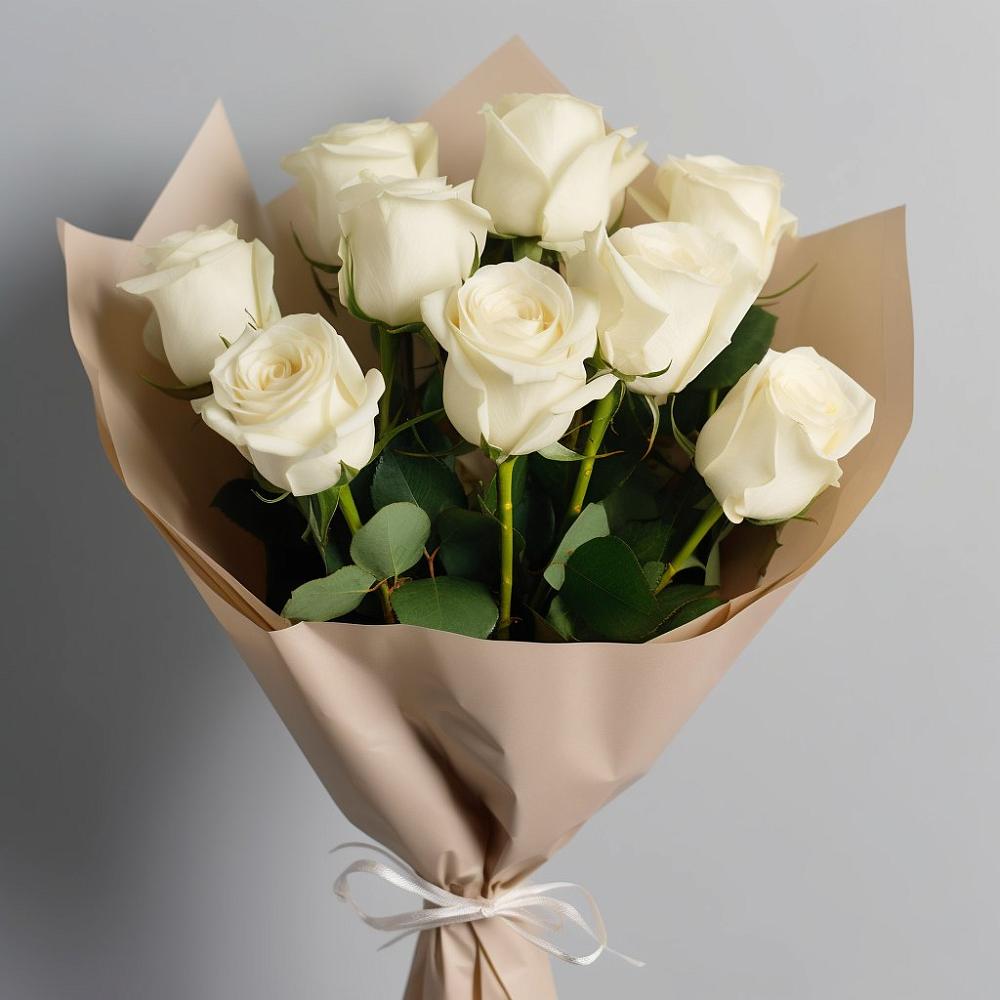 Букет 9 Белых роз Эдлесс Лав в Кильмези