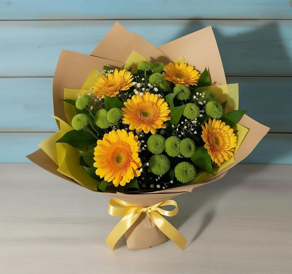 Букет цветов из: Герберы и Хризантемы в Кильмези