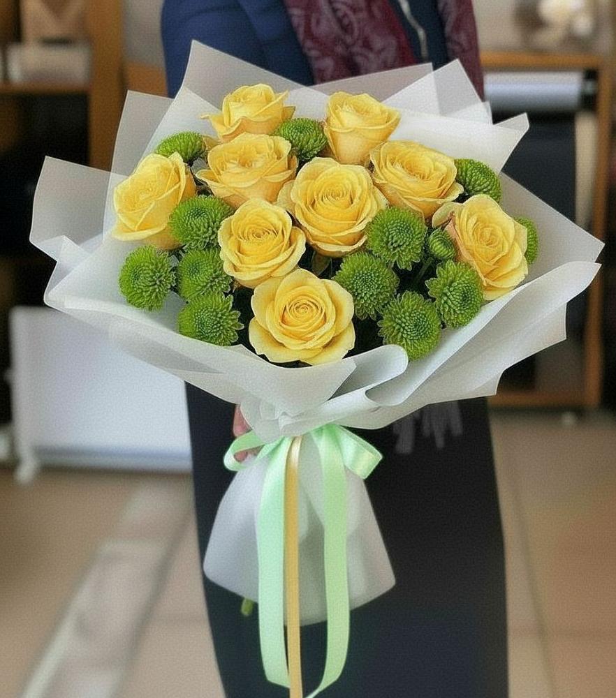 Букет цветов из: Хризантемы и Розы в Кильмези