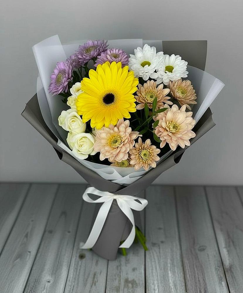 Букет цветов из: Розы, Герберы и Хризантемы в Кильмези