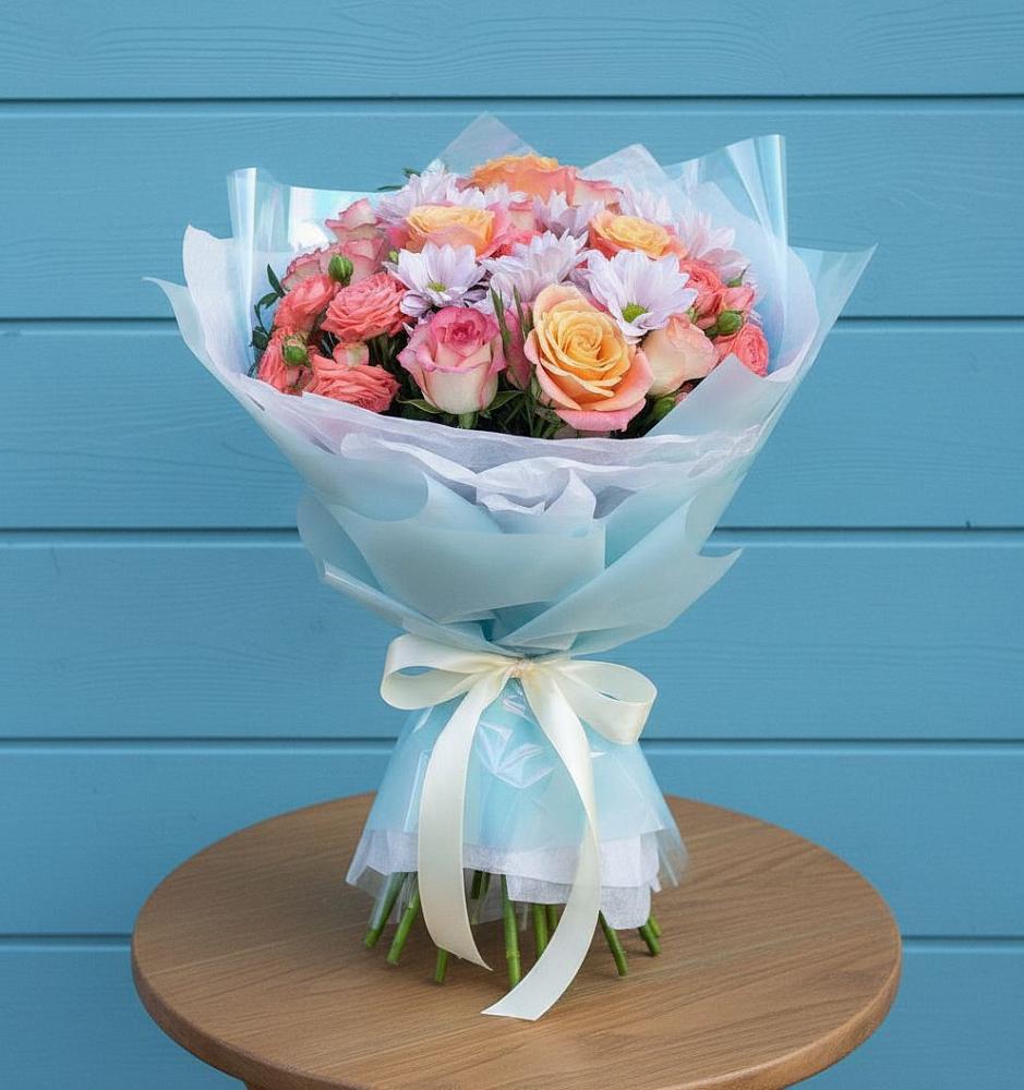 Букет цветов из: Хризантемы и Розы в Кильмези