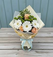 Букет цветов из:  Герберы, Розы и Хризантемы в Кильмези
