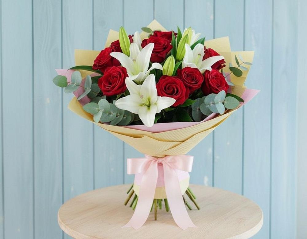 Букет цветов из: Лилии и Розы в Кильмези